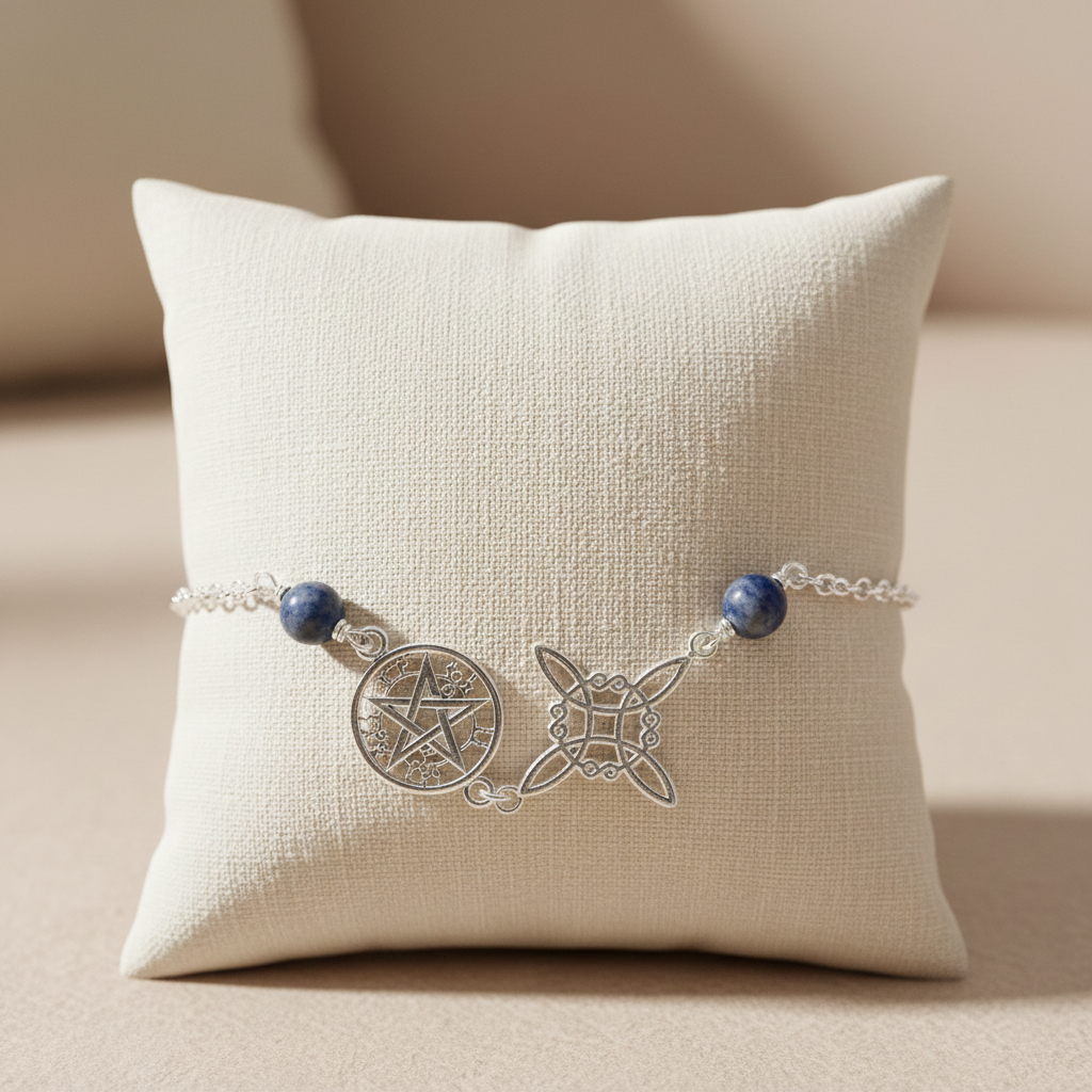 pulsera amuleto doble protección con lapizlázuli