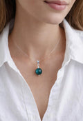 collar piedra bola malaquita