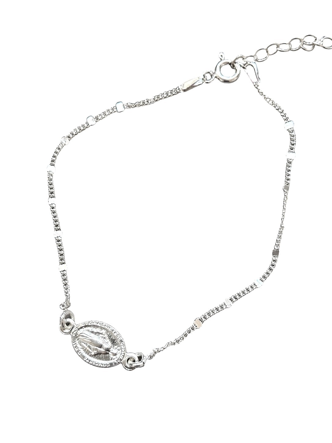 Pulsera Virgen de la Milagrosa , Plata de Ley 925, Ajustable