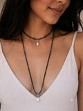 Collar doble turmalina y perla