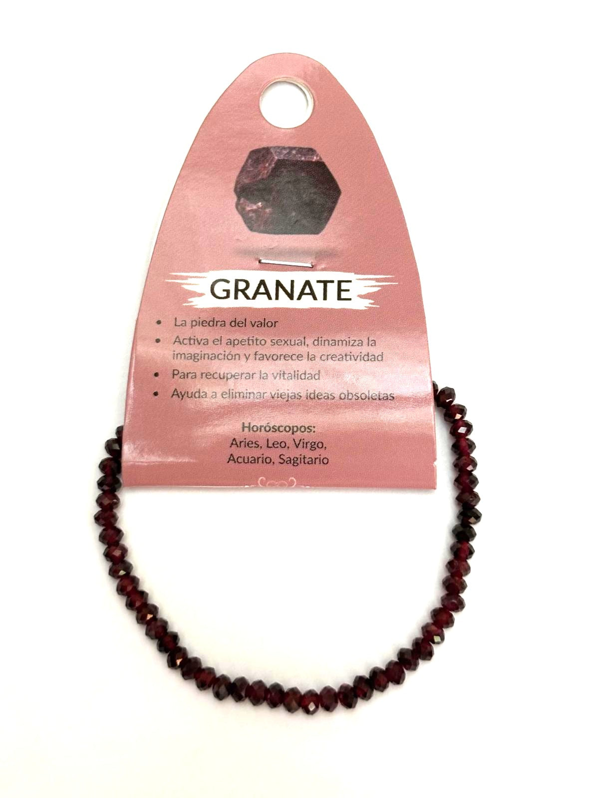 pulsera facetada granate