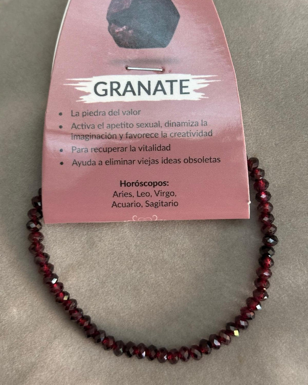 pulsera facetada granate