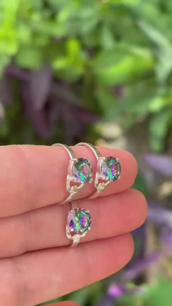 Anillo Topacio Místico · Plata 925, claridad,transformación y confianza