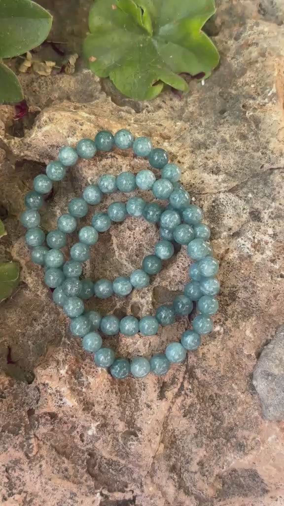Pulsera Cuarzo Azul Natural Hombre | Piedra 8mm
